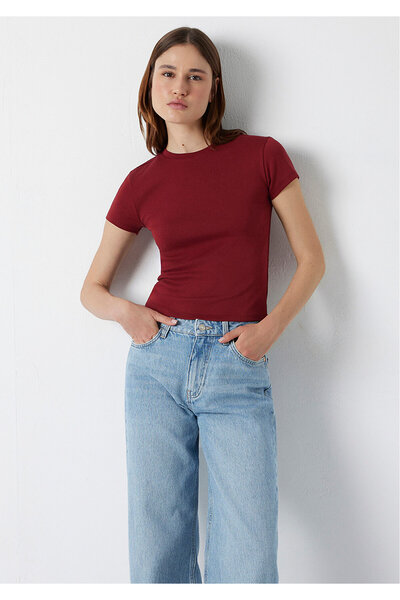 Mavi Burgundy Basic T-Shirt Fitted / Bodycon Cut 1614180-85347