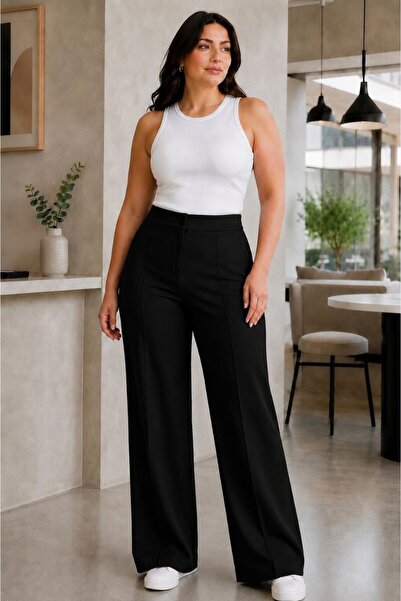 Maison La Femme Γυναικείο παντελόνι Plus Size με ρίγες