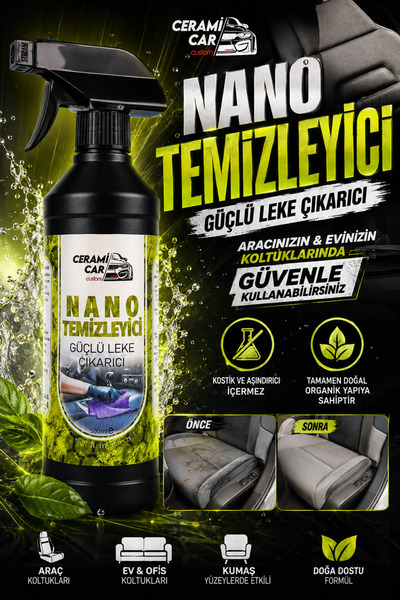 Ceramicar Custom Nano Temizleyici Güçlü Leke Çıkarıcı 500 ml - Araç Koltuk ve...