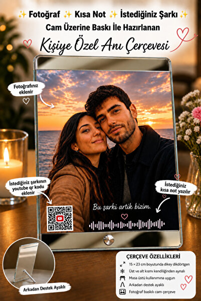 umurcraft CAM Fotoğraf Çerçevesi | Fotoğraf, Not ve YouTube QR Kodlu Sevgiliy...