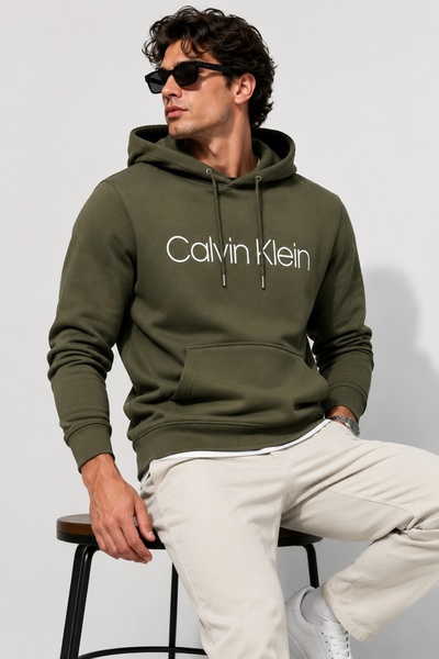 Calvin Klein Men's Cotton Logo Hoodie - Sweatshirt
