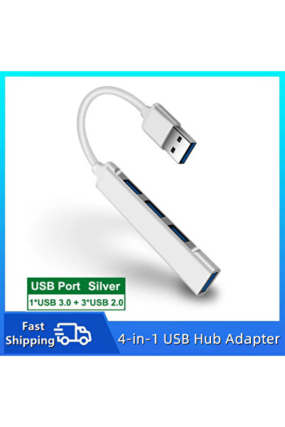 Choice1 USB Silver USB & TYPE-C HUB 4 Port Multi USB Splitter Adapter USB 3.0...