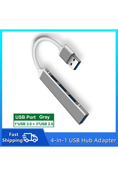 choice2 USB Gray USB & TYPE-C HUB 4 Port Multi USB Splitter Adapter USB 3.0/2...