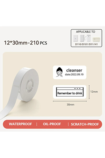 choice2 12x30mm Niimbot 1Roll D110 Mini Portable Thermal Printer White Sticke...