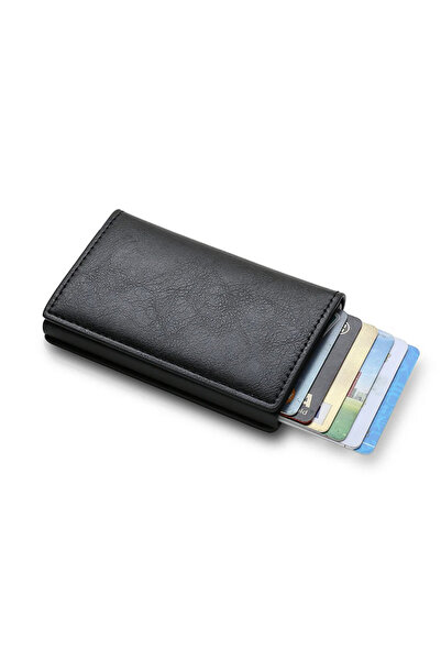 Choice10 Black Rfid Aluminum Men Wallet Card Holder Purse Carbon Fiber Patter...