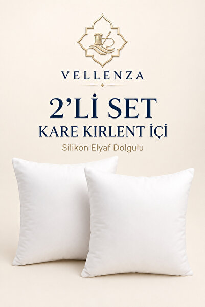 Vellenza 2-Piece Premium Square Throw Pillow with 100% Pure Silicone Fiber Fi...