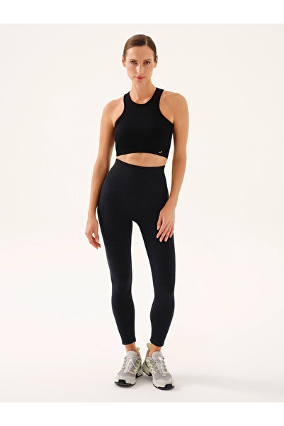 Jerf Palmi Melange Patterned High Waist Tights Black