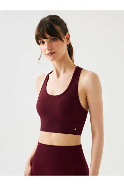 Jerf Gela Çift Katlı Kompress Sport Bra Bordo