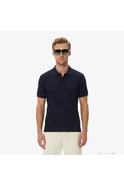 Lacoste Erkek Regular Fit Çizgili Lacivert Polo