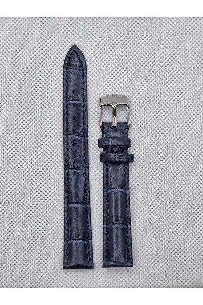 Genel Markalar 14mm Lacivert Deri Saat Kayışı