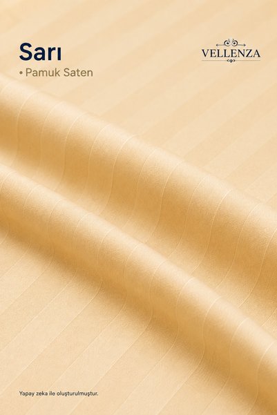 Vellenza Set of 2 Gold Yellow 50X70 Pillowcases with Covers Cotton Satin Soft Fabric Double Set