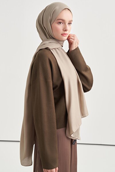 carell Latte Double Sided Silk Slub Shawl