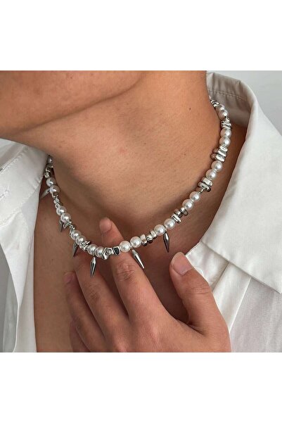 Choice white Ingemark Hip Hop Stainless Steel Imitation Pearl Chain Necklace ...