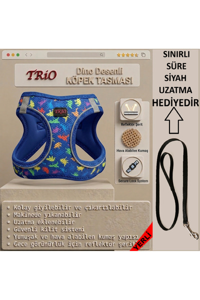Trio Air -Mesh Small and Medium Breed Cat Dog Chest Harness Soft, Breathable,...