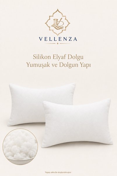 Vellenza وسادة رقبة مكونة من قطعتين مقاس 25 × 35 مملوءة بألياف السيليكون النقية بنسبة 100%، وسادة دعم صغيرة ناعمة، وسادة راحة للسفر