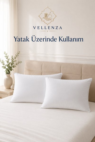 Vellenza وسادة نوم فاخرة مقاس 50x70 مكونة من قطعتين، محشوة بألياف السيليكون النقية بنسبة 100%، وسادة سرير ناعمة وممتلئة من القماش الدقيق