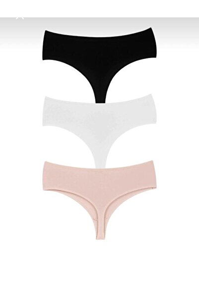 Dominant Kadın Çamaşır Pamuklu Renkli Yüksek Bel Tanga 5'liPaket (M-L-XL)