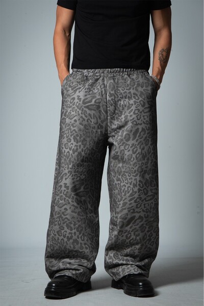 Crupt Studio Shadow Leopard Stoperli Wide Leg Sweatpant Men's Sweatpants