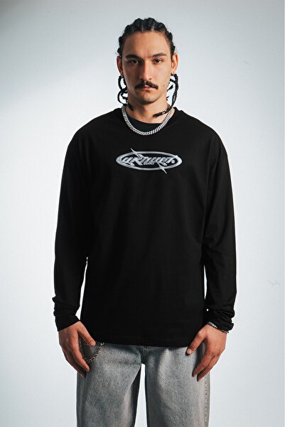 UKHWD SUPPLY Tricou pentru bărbați UKHWD 2YK cu logo cromat, negru, cu mânecă...