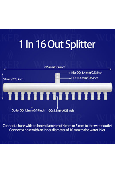 Choice7 2PCS 1 In 16 Out Plastic Flexible Hose Water Flow Splitter Diverter P...