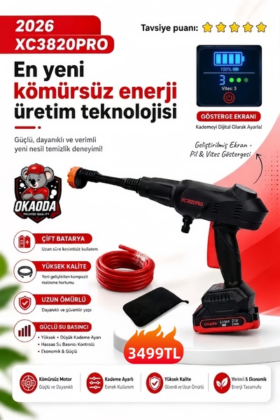 okaoda 🚀 2026 YENİ XC3820PRO Çift batarya(Önerilen) Güçlü Su Basıncı Gösterg...