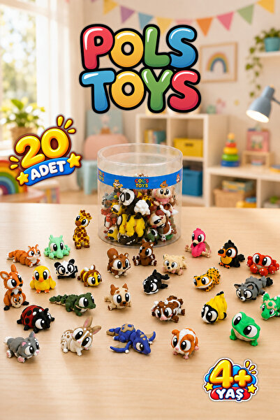 Polstoys 20’li Hayvan Figürü Oyuncak Seti Koleksiyonluk Karışık Hareketli Min...