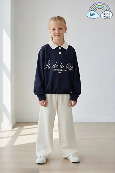 My Kids Wear Baumwoll-Trainingsanzug mit Polokragen für Mädchen, 4–12 Jahre, ...