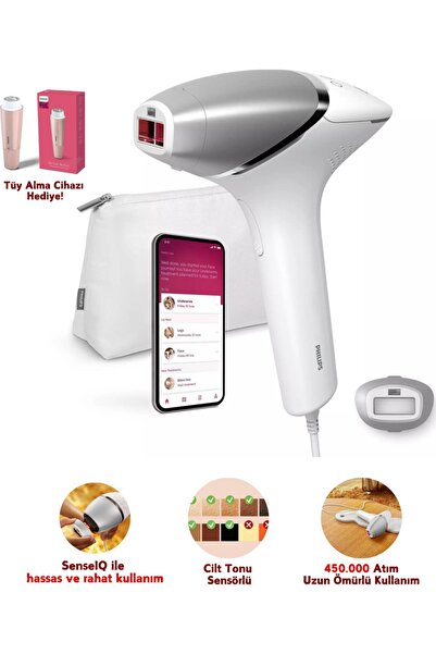 Philips 450.000 Işık Atımlı IPL Tüy Alma Cihazı, SmartSkin Sensörü, Uzun Ömür...