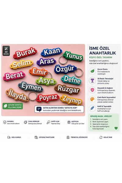 Genel Markalar Kişiye özel isimli 3d anahtarlık