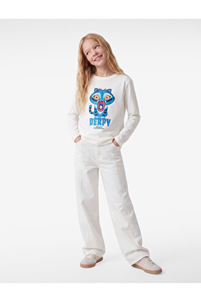 Koton Demon Hunters Derpy Printed Cotton Crew Neck Long Sleeve Licensed T-Shirt