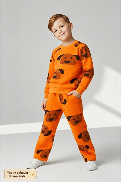 My Kids Wear Boy's 3 Thread Ş Fleece-Lined Comfortable Fit Tracksuit Set 2-8 ...