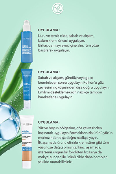 Yves Rocher Hydra Water Plump 3’lü Nem Bakım Seti -Orta-Serum 30 ml &Göz Kremi 15 ml & BB Krem 40 ml