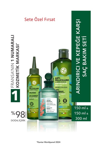 Yves Rocher Arındırıcı ve Kepeğe Karşı Saç Bakım Seti