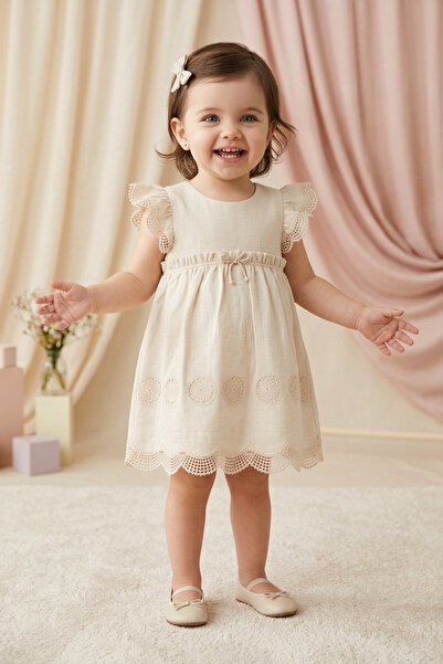 Baby Animals Baby Girl Dress Girl's Dress Birthday Party Wedding Linen Short ...
