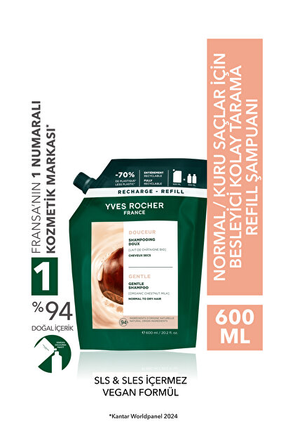 Yves Rocher Besleyici Kolay Tarama Refill Şampuanı - Normal Saçlar- SLS&SLES ...