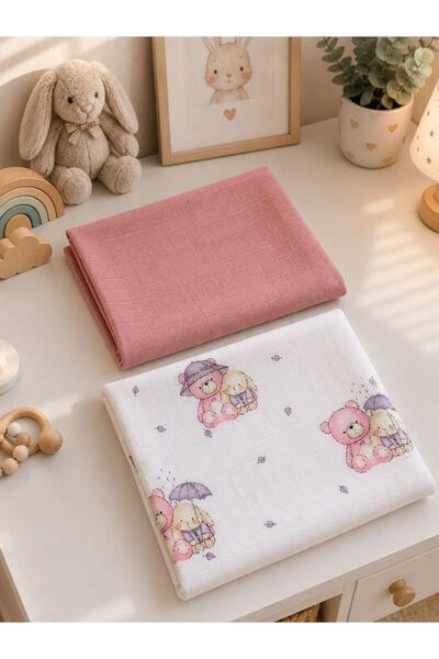 Fulya Tuhafiye 100% Cotton 2-Piece Muslin Baby Blanket Set Oeko-Tex Certified...