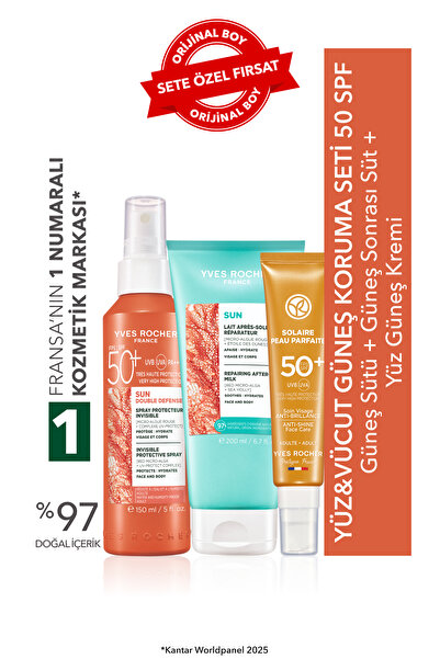Yves Rocher Yüz&Vücut Güneş Koruma Seti 50 SPF-Güneş Sütü 150 ml&Güneş Sonras...