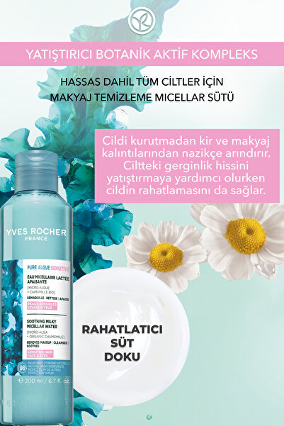 Yves Rocher Yüz&Makyaj Temizleme Micellar Sütü-Hassas Dahil Tüm Cilt-Pure Algue Sensitive Botanik Kompleks 200ml