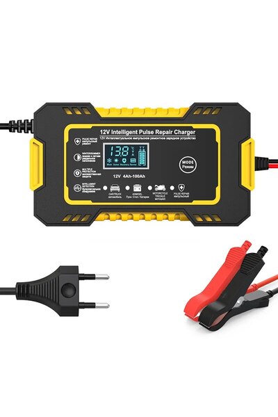 Choice YELLOW 12V 6A Full Automatic Car Battery Charger Power Pulse Repair Ch...