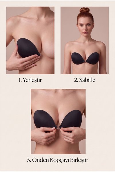 Atelier Tuberose Silicone Bra High Adhesive Low-Cut/Evening Dress Plumping and Lifting Bra with Clasps