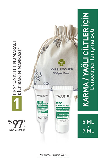 Yves Rocher Karma/Yağlı Cilt- Arındırıcı ve Yağ Dengeleyici Bakım Rutini Tanı...