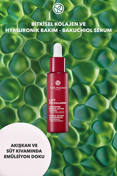 Yves Rocher Bakuchiol (Bitkisel Retinol)Serum-Sıkılaştırıcı,Dolgunlaştırıcı Bitkisel Kolajen ve Hyaluronik Bakım