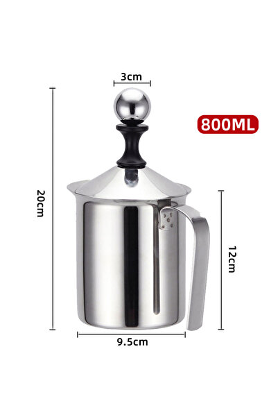 Choice 800ML 800ML Stainless Milk Frother Foam Maker Double Mesh Milk Creamer...