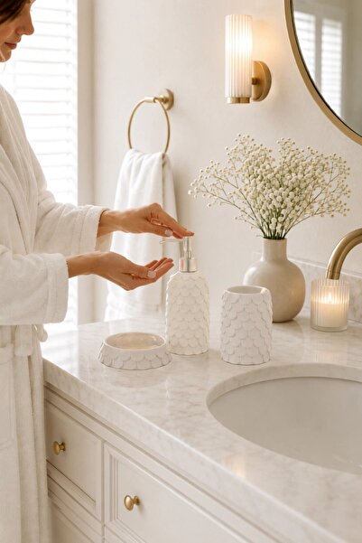 İrya Lindy 3 Piece Bathroom Accessory Set Pearl
