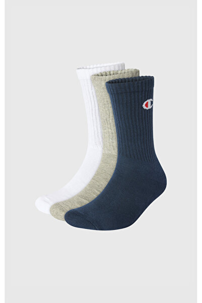 Champion Basics 3Pk Crew Socks Navy Blue Unisex Socks-U24558-Bs517