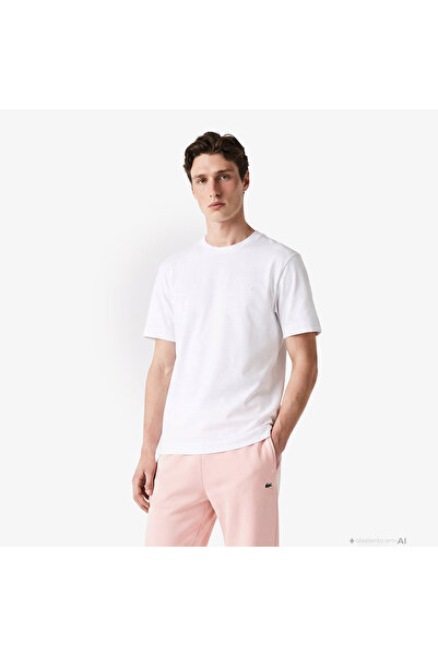 Lacoste Erkek Oversize Fit Bisiklet Yaka Beyaz T-Shirt