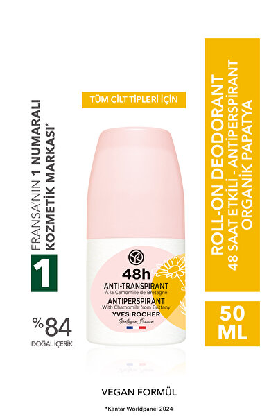 Yves Rocher Ter Önleyici 48 saat etkili Kadın Antiperspirant Roll-On- Organik...