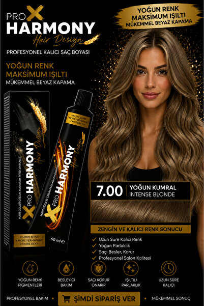 X Pro Harmony Beyaz Kapatan Saç Boyası 7.00 Yoğun Doğal Kumral Kalıcı Tüp Saç...