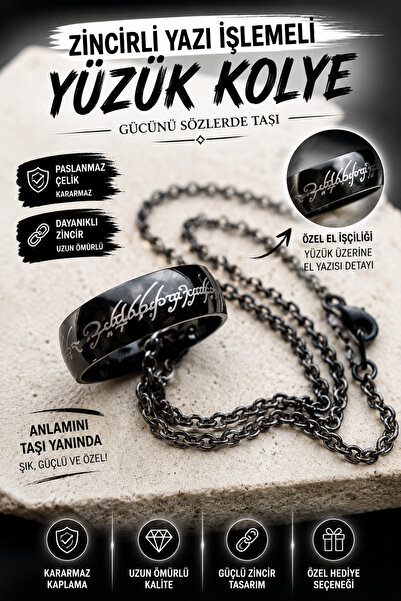 FG KONNİCHİWA LORD OF THE RINGS STEEL RING NECKLACE THE LORD OF THE RINGS
