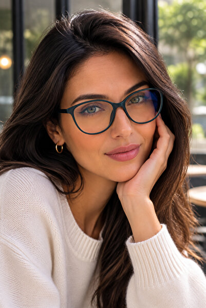 By Donetto Vixen Green Cateye Women's Blue Light Protection Computer Screen G...